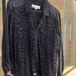 Vintage Havana Charcoal Zebra Pattern Shirt